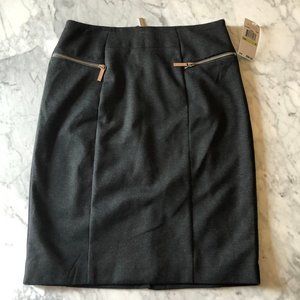 Michael Kors Dark Grey Zipper Skirt